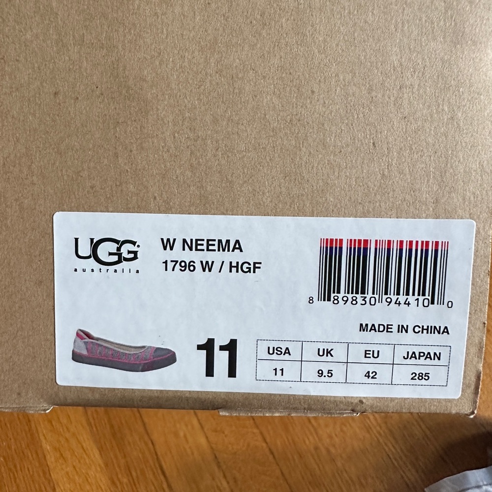 Ugg Neema Grey & Pink Platform Shoes, Women’s size 11, NIB - Picture 5 of 7